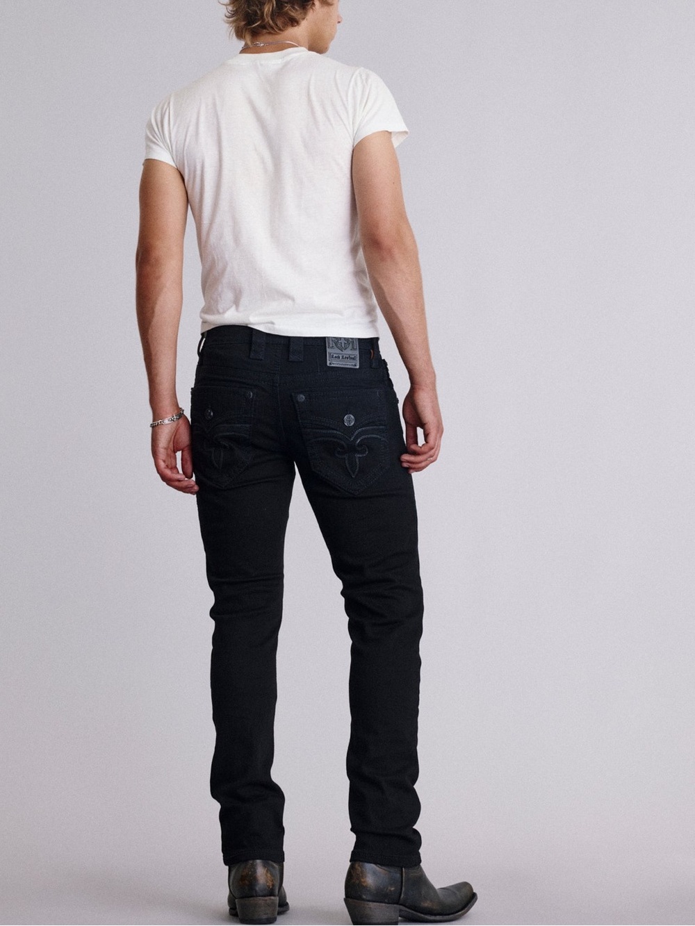 ROCK REVIVAL ALT STRAIGHT black jeans size 36 X 31.5